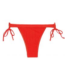 Red ribbed double side-tie bikini bottom - BOTTOM COTELE-TOMATE RIO