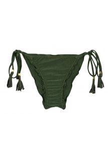 Braguita de bikini scrunch verde oscuro iridiscente con bordes ondulados - BOTTOM CROCO FRUFRU