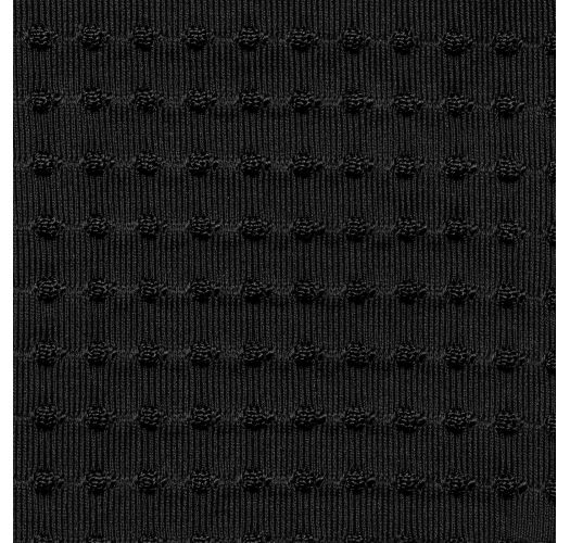 Wytłaczane, teksturowane czarne wysoko wycięte figi do bikini - BOTTOM DOTS-BLACK HIGH-LEG