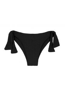 Getextureerd zwart Braziliaans bikinibroekje met strikjes - BOTTOM DOTS-BLACK ITALY