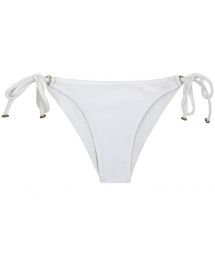 Textured and accessorized white bikini bottom - BOTTOM DUNA TRI BRANCO