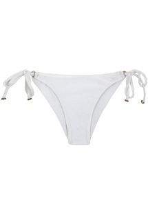 Teksturowane i wiązane po bokach białe figi do bikini - BOTTOM DUNA TRI BRANCO