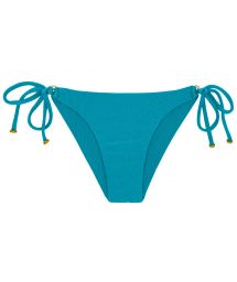Textured and accessorized blue bikini bottom - BOTTOM DUNA TRI FIORDE