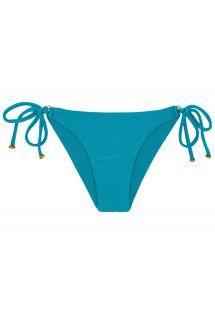 Textured and accessorized blue bikini bottom - BOTTOM DUNA TRI FIORDE