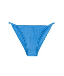 Textured blue cheeky bikini bottom with thin sides - BOTTOM EDEN-ENSEADA CHEEKY-FIXA