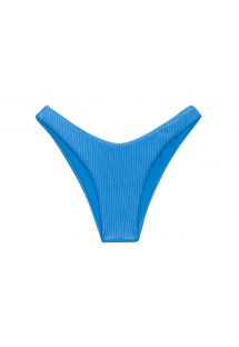 Textured blue high leg bikini bottom bottom - BOTTOM EDEN-ENSEADA HIGH-LEG