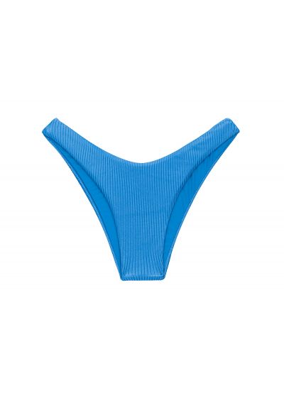 Textured blue high leg bikini bottom bottom - BOTTOM EDEN-ENSEADA HIGH-LEG