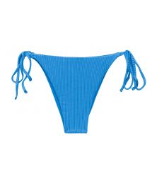 Textured blue side-tie Brazilian bikini bottom - BOTTOM EDEN-ENSEADA IBIZA