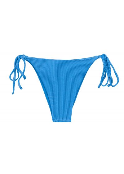 Textured blue side-tie Brazilian bikini bottom - BOTTOM EDEN-ENSEADA IBIZA