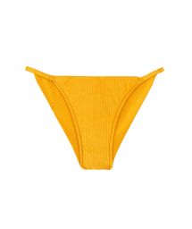 Textured yellow cheeky bikini bottom with thin sides - BOTTOM EDEN-PEQUI CHEEKY-FIXA
