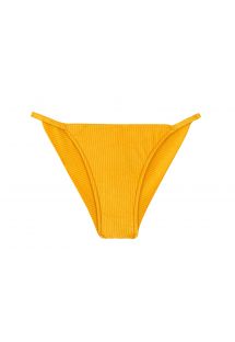 Slip bikini giallo testurizzato sfacciato con strisce fianchi sottili - BOTTOM EDEN-PEQUI CHEEKY-FIXA