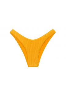 Żółte teksturowane figi do bikini z wysokim wycięciem - BOTTOM EDEN-PEQUI HIGH-LEG