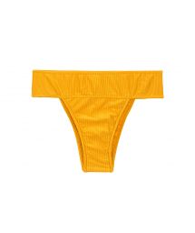 Tanga fixe large ceinture jaune orangé texturé - BOTTOM EDEN-PEQUI RIO-COS