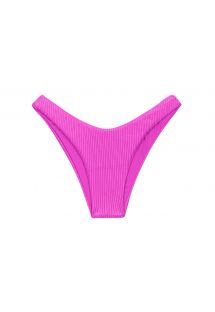 Textured magenta pink high leg bikini bottom - BOTTOM EDEN-PINK HIGH-LEG