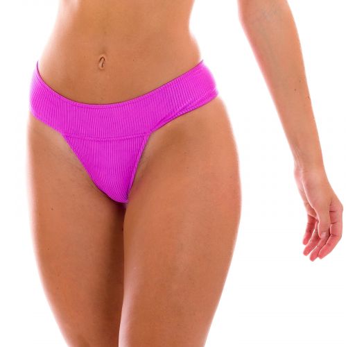 Wide waist textured magenta pink bikini bottom - BOTTOM EDEN-PINK RIO-COS