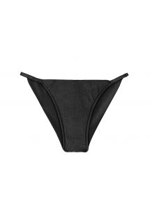 Textured black cheeky Brazilian bikini bottom with thin sides - BOTTOM EDEN-PRETO CHEEKY-FIXA