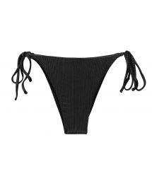 Textured black fixed side-tie bikini bottom - BOTTOM EDEN-PRETO IBIZA