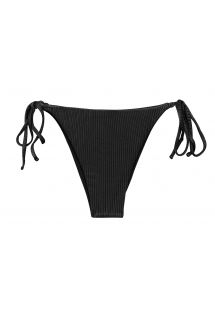 Textured black fixed side-tie bikini bottom - BOTTOM EDEN-PRETO IBIZA
