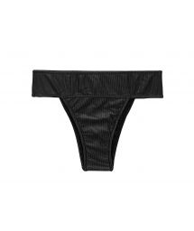 Textured black wide waist belt bikini bottom - BOTTOM EDEN-PRETO RIO-COS