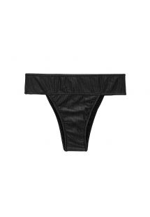 Textured black wide waist belt bikini bottom - BOTTOM EDEN-PRETO RIO-COS