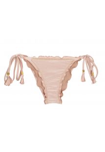 Accessorized nude pink Brazilian scrunch bikini bottom - BOTTOM ESSENCE FRUFRU