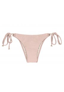 Accessorized nude pink side-tie Brazilian bikini bottom - BOTTOM ESSENCE INVISIBLE