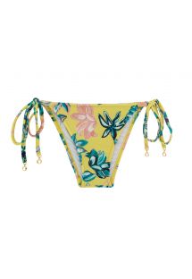 Accessorized floral side-tie bikini bottom - BOTTOM FLORESCER INVISIBLE