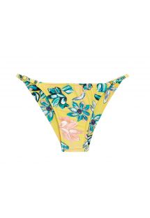 Yellow floral adjustable scrunch bikini bottom - BOTTOM FLORESCER BABADO