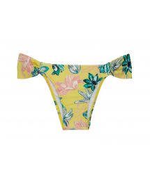 Yellow floral fixed bikini bottom - BOTTOM FLORESCER BANDEAU