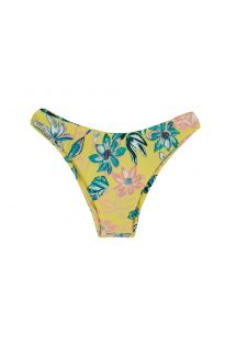 Żółte wysoko wycięte figi do bikini w kwiaty - BOTTOM FLORESCER HIGHLEG