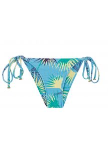 Jasnoniebieskie wiązane figi do bikini w kwiaty - BOTTOM FLOWER GEOMETRIC INVISIBLE