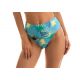 Blue floral high-waisted bikini bottom - BOTTOM FLOWER GEOMETRIC RETO