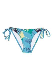 Wiązane na biodrach figi do bikini z niebieską grafiką - BOTTOM FLOWER GEOMETRIC TRANSP COMFORT