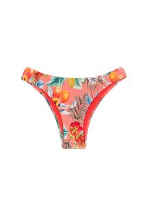 Slip bikini fisso con stampa rosa corallo - BOTTOM FRUTTI ESSENTIAL