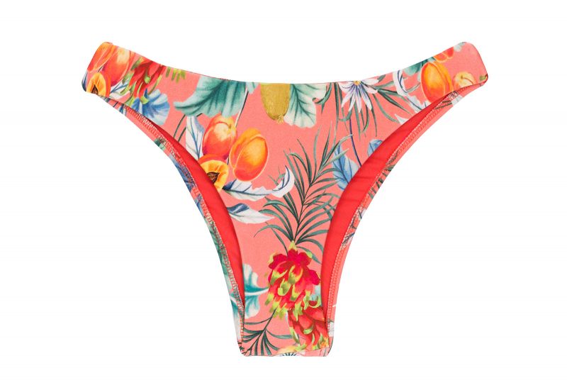 Fixed bikini bottom with coral pink print - BOTTOM FRUTTI ESSENTIAL