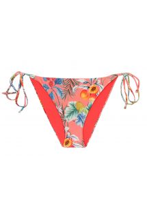 Slip bikini rosa corallo stampato - BOTTOM FRUTTI IBIZA-COMFY