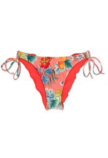 Slip bikini con doppi laccetti sui fianchi stampa rosa corallo - BOTTOM FRUTTI IPANEMA