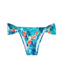 Floral blue fixed Brazilian bikini bottoms - BOTTOM ISLA BANDEAU