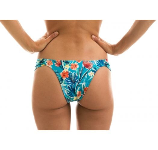 Niebiesko-kwiatowe brazylijskie figi do bikini - BOTTOM ISLA BANDEAU