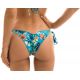 Floral blue side-tie scrunch bikini bottoms - BOTTOM ISLA FRUFRU