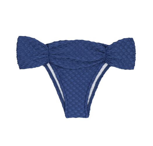 Navy Blue Textured Brazilian Bikini Bottoms Bottom Kiwanda Denim