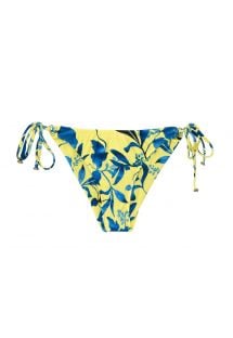 Wiązane figi do bikini w żółto-niebieski roślinny wzór - BOTTOM LEMON FLOWER COMFORT