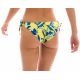 Yellow and blue print side-tie bikini bottom - BOTTOM LEMON FLOWER COMFORT