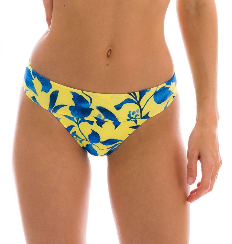 Yellow & blue fixed bikini bottom - BOTTOM LEMON FLOWER COS COMFORT