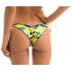 Accessorized plant yellow side-tie scrunch bikini bottom - BOTTOM LEMON FLOWER FRUFRU