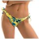 Accessorized plant yellow side-tie Brazilian bikini bottom - BOTTOM LEMON FLOWER INVISIBLE