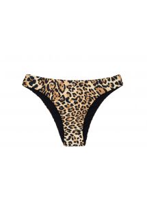 Brazylijskie figi do bikini wzór leopard - BOTTOM LEOPARDO BLACK BABADO