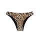 Fixed leopard print bikini bottom - BOTTOM LEOPARDO BLACK BABADO