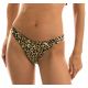 Fixed leopard print bikini bottom - BOTTOM LEOPARDO BLACK BABADO