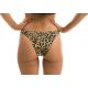 Fixed leopard print bikini bottom - BOTTOM LEOPARDO BLACK BABADO